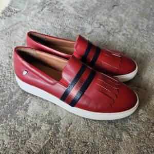 Venettini Kurby 40 US 9 Red Leather Slip On Shoes Preppy